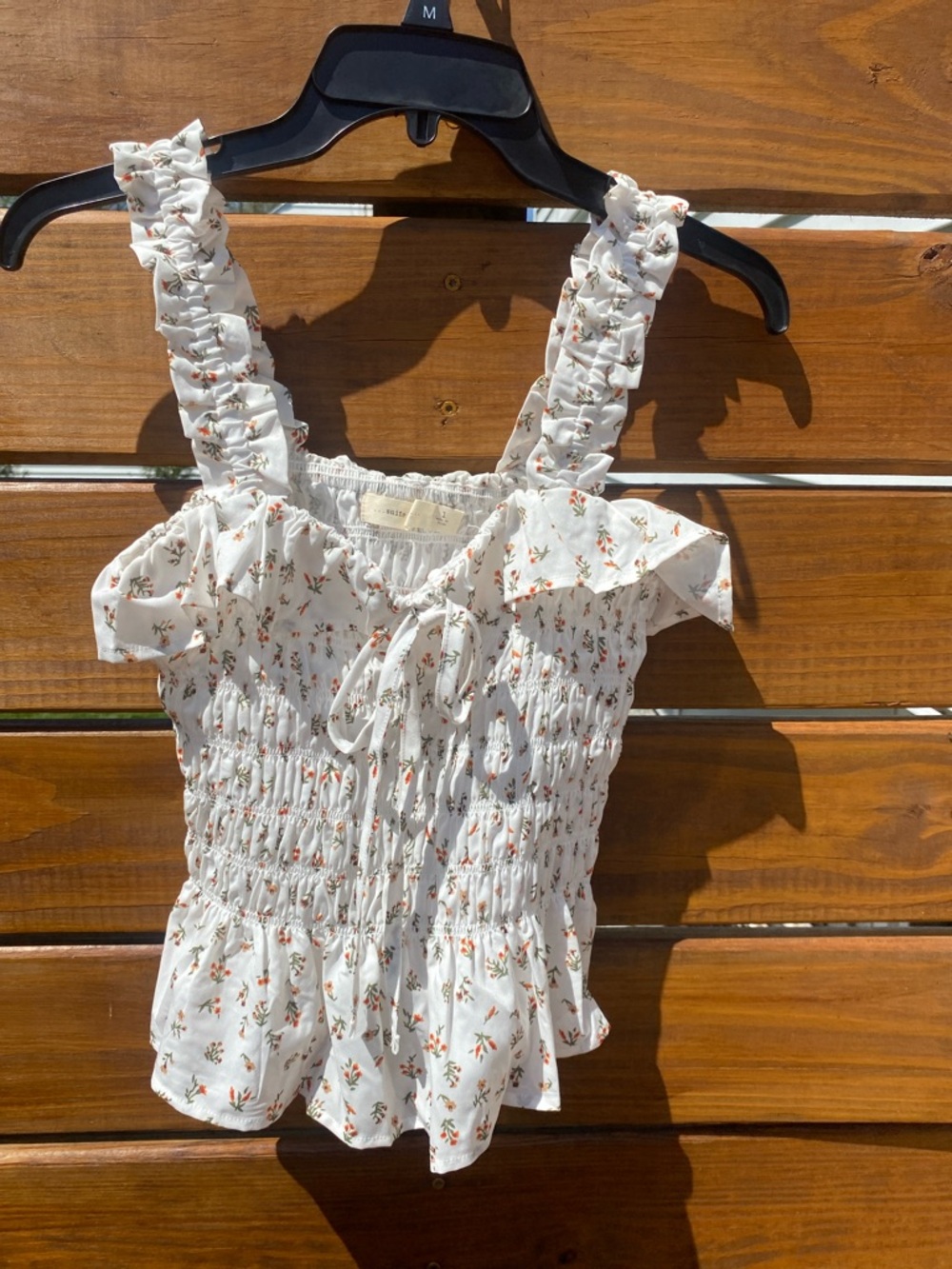 Floral Smocked ruffle tank Top